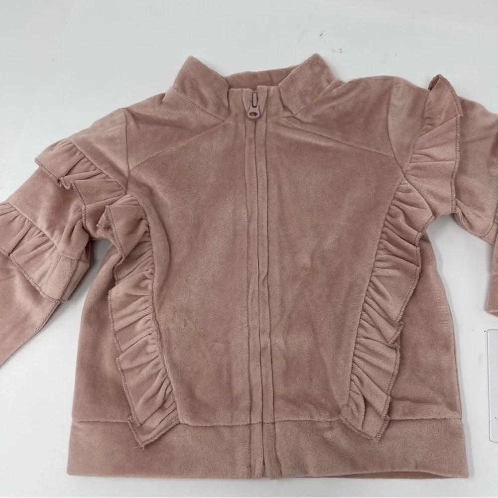 Miniclasix baby girl velvet ruffle jacket sz 6-9M